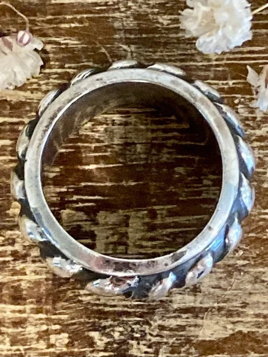 Sterling Silver 925 Mexico Rope Spinner Ring Size 7 - Picture 9 of 15